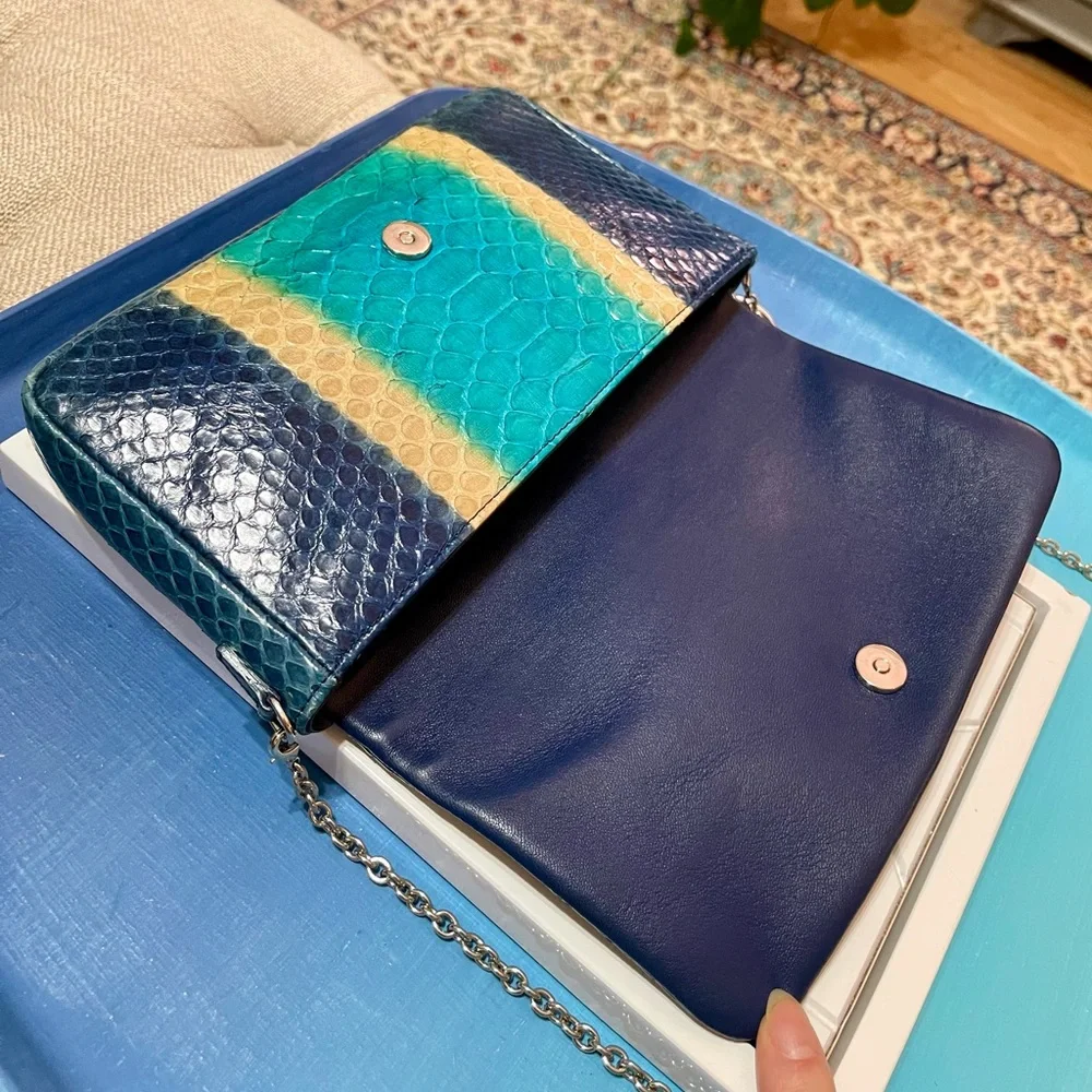 Dior Blue Python & Leather WOC Bag - Picture 11 of 16